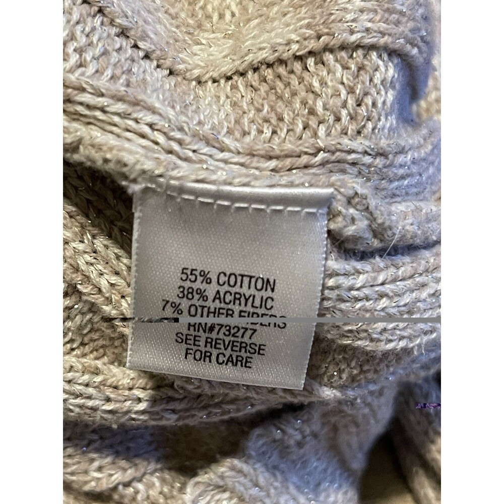 Apt 9 Women's Sweater Long Sleeve Sz Small Shimmer Ribbed Cowl Neck Ribbed Y2K - Picture 9 of 13